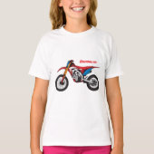 Motorfiets met rode vuilniswagen t-shirt (Voorkant)