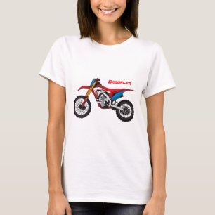 Motorfiets met rode vuilniswagen t-shirt