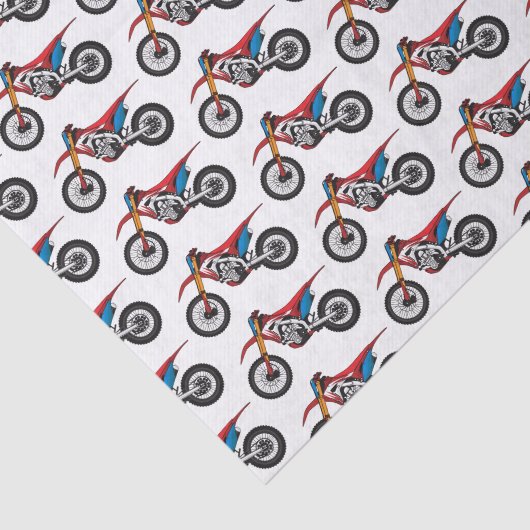 Motorfiets met rode vuilniswagen tissuepapier (Detail)