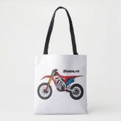 Motorfiets met rode vuilniswagen tote bag (Voorkant)