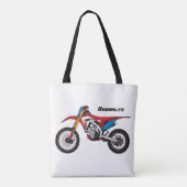 Motorfiets met rode vuilniswagen tote bag (Achterkant)