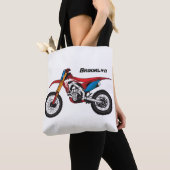 Motorfiets met rode vuilniswagen tote bag (Dichtbij)