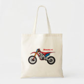 Motorfiets met rode vuilniswagen tote bag (Voorkant)