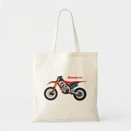 Motorfiets met rode vuilniswagen tote bag (Voorkant)