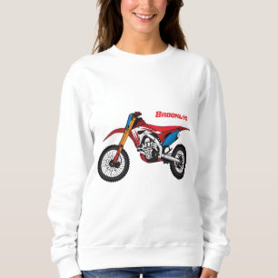 Motorfiets met rode vuilniswagen trui