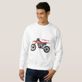 Motorfiets met rode vuilniswagen trui (Voorkant volledig)