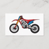 Motorfiets met rode vuilniswagen visitekaartje (Achterkant)