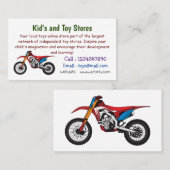 Motorfiets met rode vuilniswagen visitekaartje (Voorkant / Achterkant)