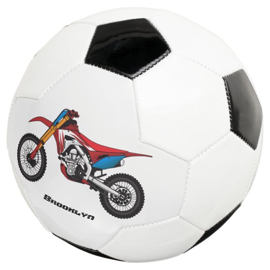 Motorfiets met rode vuilniswagen voetbal (Drie kwart)
