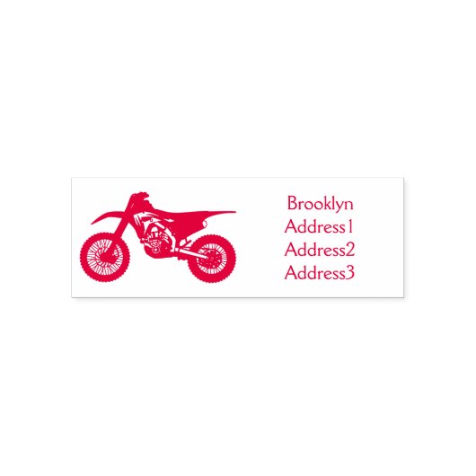 Motorfiets met rode vuilniswagen  zelfinktende stempel (Design)