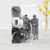 Motorfiets met Sidecar, 1918 Kaart (Gele Bloem)