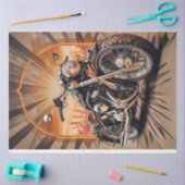 Motorfiets met stadsachtergrond Kleuren Tissue Pap Tissuepapier (Craft)