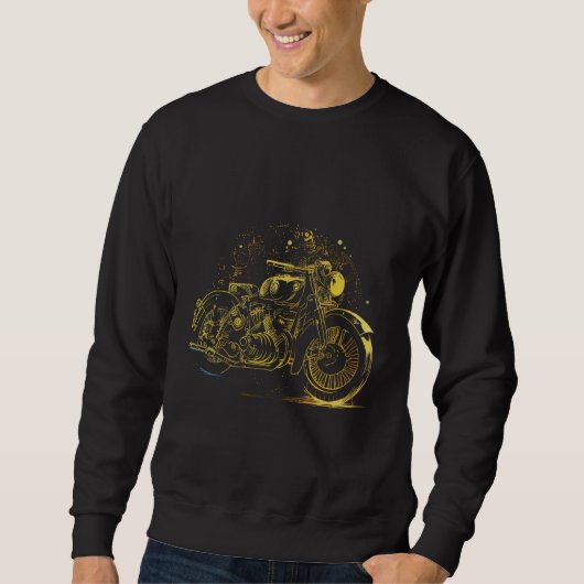 motorfiets met stijlvolle Retro Trui (Voorkant)