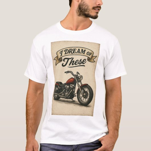 Motorfiets met tekst t-shirt (Voorkant)
