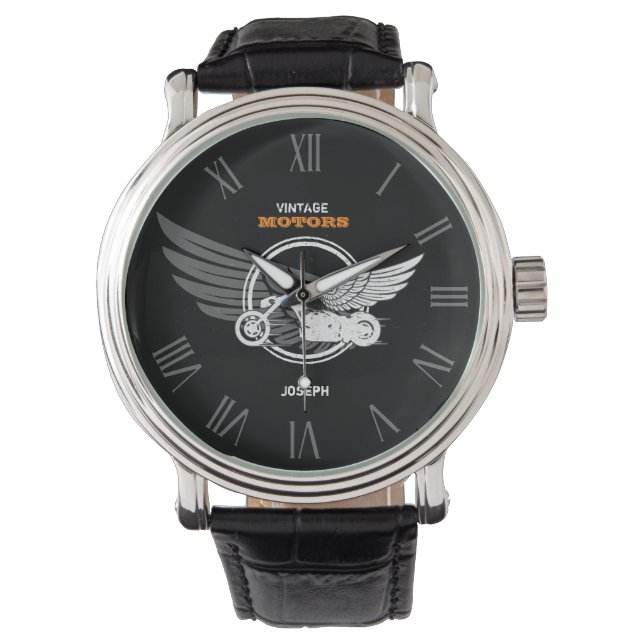  motorfiets met vleugelhorloge horloge (Voorkant)