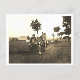  motorfiets met zijspan foto briefkaart