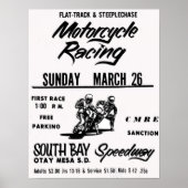 Motorfiets met Zuid-Bay Speedway Otay Mesa Poster (Voorkant)