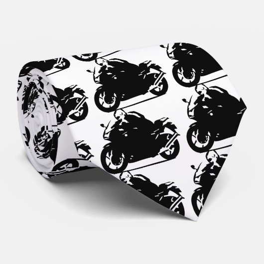 motorfiets met zwarte motorfiets stropdas (Opgerold)