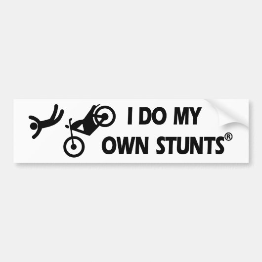 Motorfiets Mijn eigen stunts Bumpersticker (Voorkant)