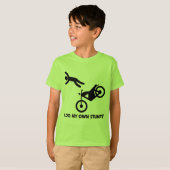 Motorfiets Mijn eigen stunts T-shirt (Voorkant volledig)