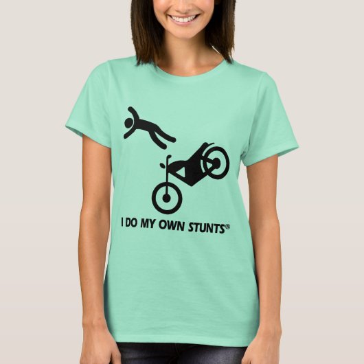 Motorfiets Mijn eigen stunts T-shirt (Voorkant)
