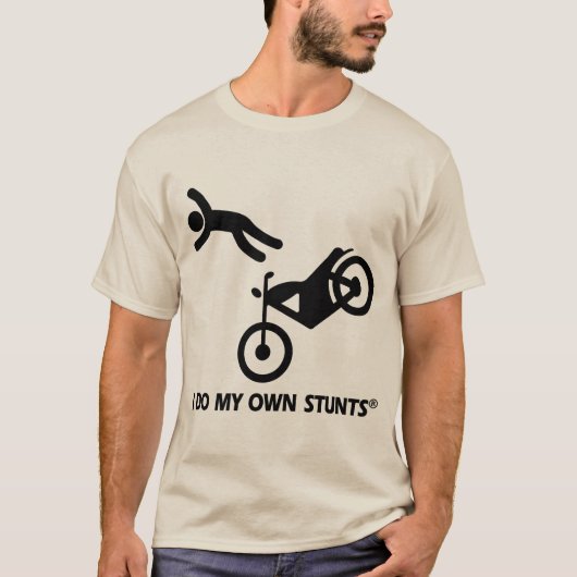 Motorfiets Mijn eigen stunts T-shirt (Voorkant)