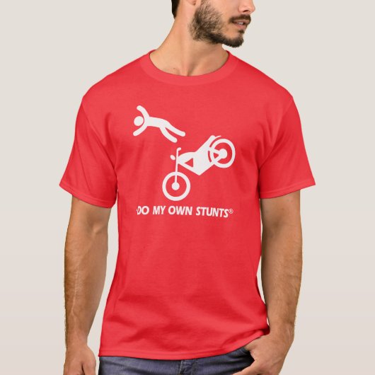 Motorfiets Mijn eigen stunts T-shirt (Voorkant)