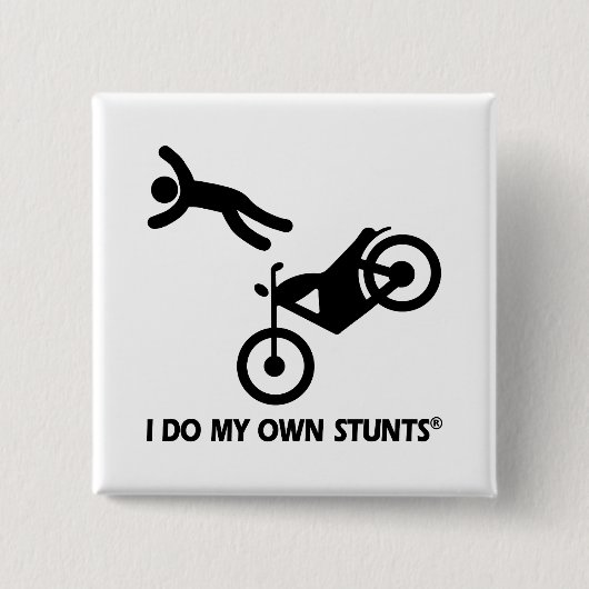Motorfiets Mijn eigen stunts Vierkante Button 5,1 Cm (Voorkant)