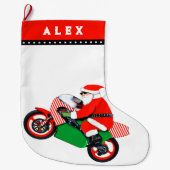 Motorfiets Motocross Holiday Gift Grote Kerstmis Grote Kerstsok (Voorkant)