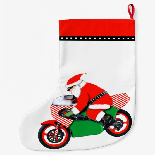 Motorfiets Motocross Holiday Gift Grote Kerstmis Grote Kerstsok (Achterkant)
