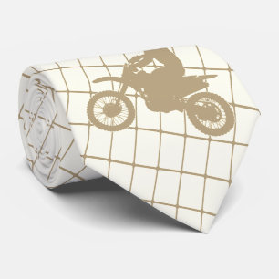 Motorfiets Motocross-racisme Tan Check Necktie Stropdas