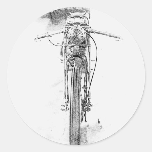 Motorfiets Motor Sketch Sticker (Voorkant)