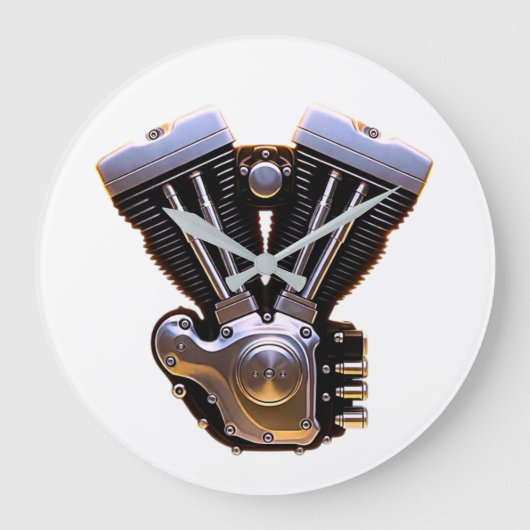 Motorfiets Motor Wandklok (Voorkant)