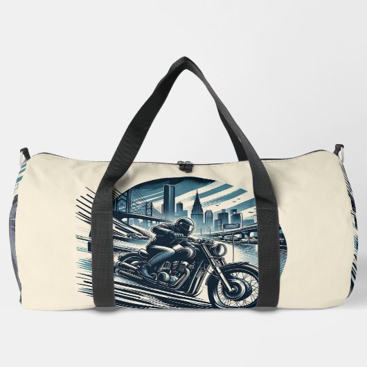 Motorfiets Motorcross Biker Groot Plunjezak (Achterkant)