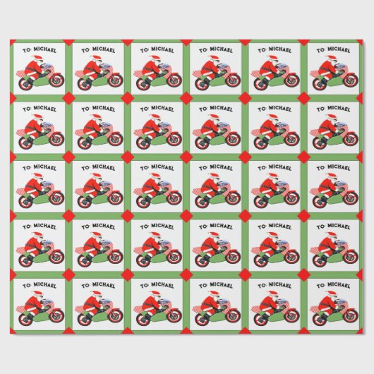 Motorfiets Motorcross Kerstcadeau Cadeaupapier (Vlak)