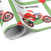 Motorfiets Motorcross Kerstcadeau Cadeaupapier (Rol Hoek)