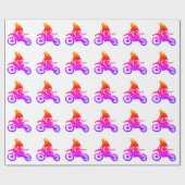 Motorfiets Motorcross Pop Art Cadeaupapier (Vlak)