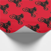 Motorfiets Motorcross Rode Pop Art Cadeaupapier (Hoek)