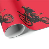 Motorfiets Motorcross Rode Pop Art Cadeaupapier (Rol Hoek)