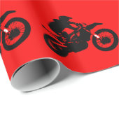 Motorfiets Motorcross Rood Zwart Pop Art Cadeaupapier (Rol Hoek)