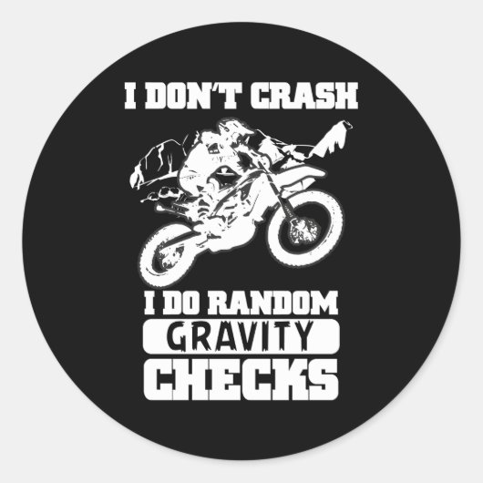 Motorfiets Motorcross Vuilfiets Ik Niet Crash Ronde Sticker (Voorkant)