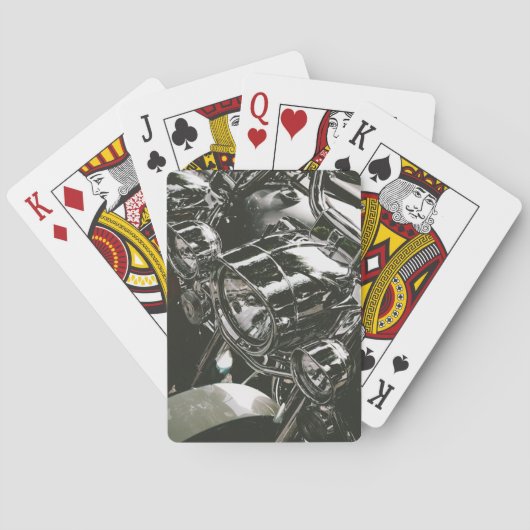 Motorfiets motorfiets - Chrome V-Twin Motor Pokerkaarten (Achterkant)
