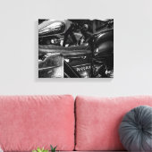 Motorfiets motorfiets, fietser, inferiedoek canvas afdruk (Insitu (Woonkamer))