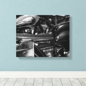 Motorfiets motorfiets, fietser, inferiedoek canvas afdruk (Insitu (Houten vloer))
