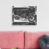 Motorfiets motorfiets, fietser, inferiedoek canvas afdruk (Insitu (Woonkamer))