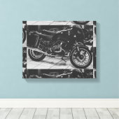 Motorfiets motorfiets, fietser, inferiedoek canvas afdruk (Insitu (Houten vloer))