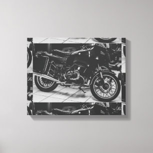 Motorfiets motorfiets, fietser, inferiedoek canvas afdruk