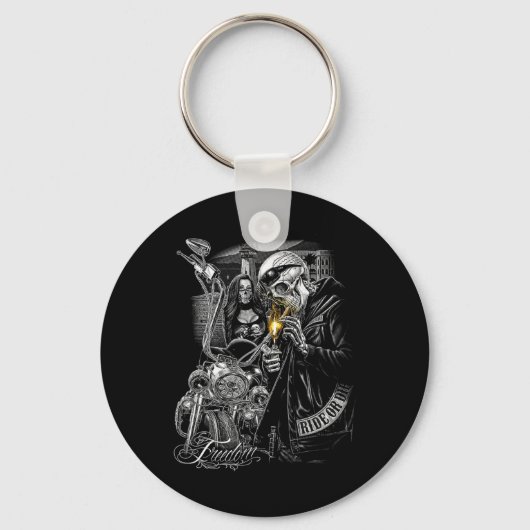 Motorfiets Motorfiets Mechanic Hallowe Sleutelhanger (Voorkant)