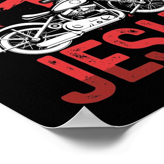 Motorfiets motorfiets Rider I rijd met Jezus Poster (Hoek)