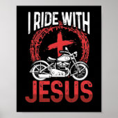 Motorfiets motorfiets Rider I rijd met Jezus Poster (Voorkant)